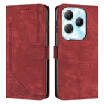 Custodia per telefono in pelle con motivo a righe Skin Feel con cordino, For Infinix Note 40 4G, For Infinix Hot 40 / 40 Pro, For Infinix Hot 40i, For Infinix Smart 8