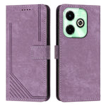 Custodia per telefono in pelle con motivo a righe Skin Feel con cordino, For Infinix Note 40 4G, For Infinix Hot 40 / 40 Pro, For Infinix Hot 40i, For Infinix Smart 8