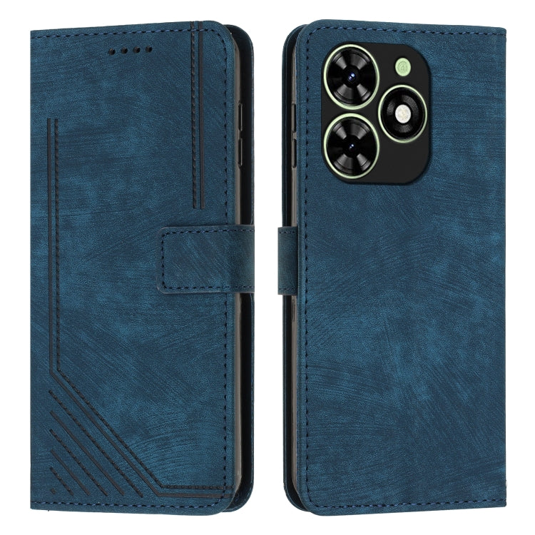 Custodia per telefono in pelle con motivo a righe Skin Feel con cordino, For Infinix Note 40 4G, For Infinix Hot 40 / 40 Pro, For Infinix Hot 40i, For Infinix Smart 8