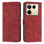 Custodia per telefono in pelle con motivo a righe Skin Feel con cordino, For Infinix Hot 50 Pro+ 4G, For Infinix Note 40 5G, For Infinix GT 20 Pro, For Infinix Note 40 Pro 4G / 5G