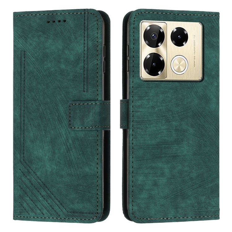Custodia per telefono in pelle con motivo a righe Skin Feel con cordino, For Infinix Hot 50 Pro+ 4G, For Infinix Note 40 5G, For Infinix GT 20 Pro, For Infinix Note 40 Pro 4G / 5G
