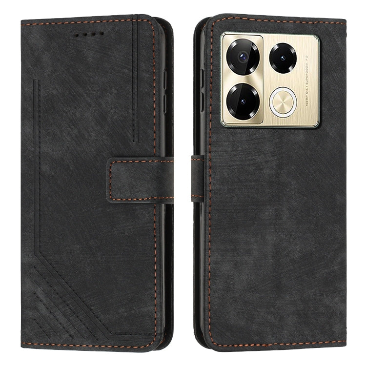 Custodia per telefono in pelle con motivo a righe Skin Feel con cordino, For Infinix Hot 50 Pro+ 4G, For Infinix Note 40 5G, For Infinix GT 20 Pro, For Infinix Note 40 Pro 4G / 5G