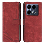 Custodia per telefono in pelle con motivo a righe Skin Feel con cordino, For Infinix Note 40 4G, For Infinix Hot 40 / 40 Pro, For Infinix Hot 40i, For Infinix Smart 8