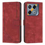 Custodia per telefono in pelle con motivo a righe Skin Feel con cordino, For Infinix Hot 50 Pro+ 4G, For Infinix Note 40 5G, For Infinix GT 20 Pro, For Infinix Note 40 Pro 4G / 5G