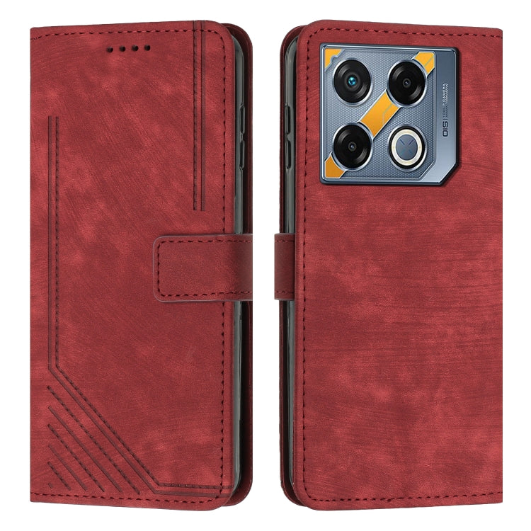 Custodia per telefono in pelle con motivo a righe Skin Feel con cordino, For Infinix Hot 50 Pro+ 4G, For Infinix Note 40 5G, For Infinix GT 20 Pro, For Infinix Note 40 Pro 4G / 5G