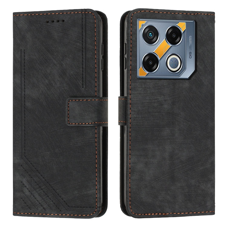 Custodia per telefono in pelle con motivo a righe Skin Feel con cordino, For Infinix Hot 50 Pro+ 4G, For Infinix Note 40 5G, For Infinix GT 20 Pro, For Infinix Note 40 Pro 4G / 5G
