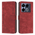 Custodia per telefono in pelle con motivo a righe Skin Feel con cordino, For Infinix Hot 50 Pro+ 4G, For Infinix Note 40 5G, For Infinix GT 20 Pro, For Infinix Note 40 Pro 4G / 5G