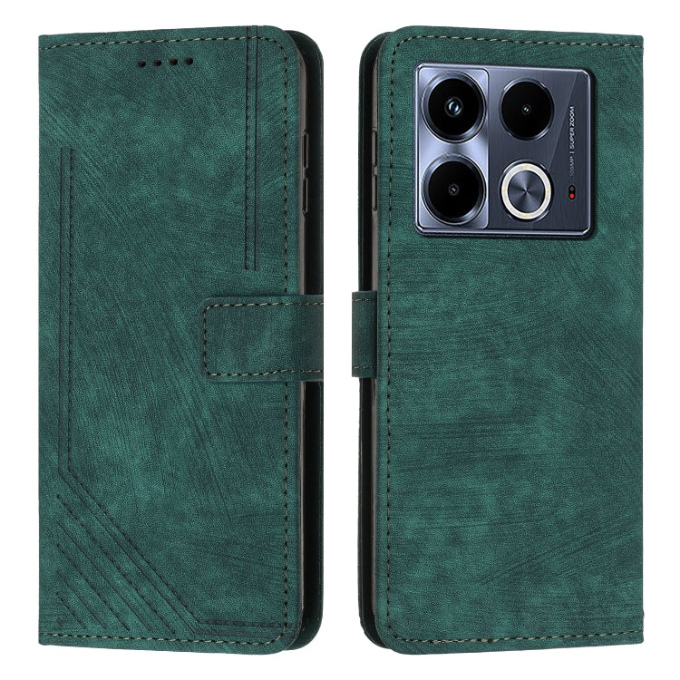 Custodia per telefono in pelle con motivo a righe Skin Feel con cordino, For Infinix Hot 50 Pro+ 4G, For Infinix Note 40 5G, For Infinix GT 20 Pro, For Infinix Note 40 Pro 4G / 5G