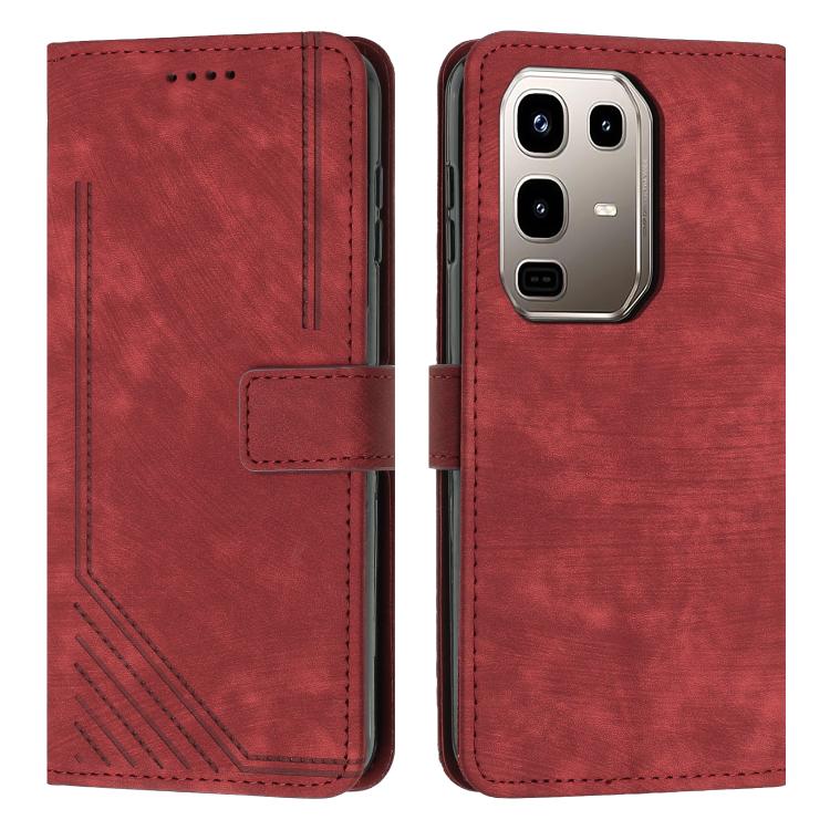 Custodia per telefono in pelle con motivo a righe Skin Feel con cordino, For Infinix Smart 10 4G, For Infinix GT 30 Pro, For Infinix Note 50s, For Infinix Note 50x