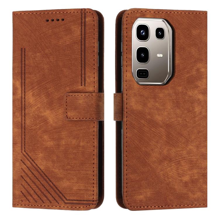 Custodia per telefono in pelle con motivo a righe Skin Feel con cordino, For Infinix Smart 10 4G, For Infinix GT 30 Pro, For Infinix Note 50s, For Infinix Note 50x