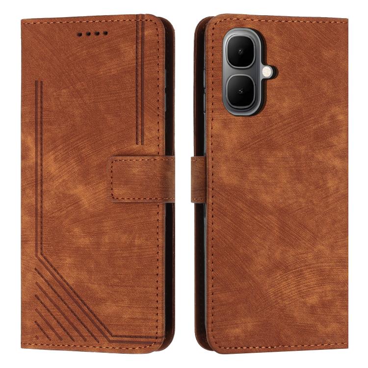 Custodia per telefono in pelle con motivo a righe Skin Feel con cordino, For Infinix Smart 10 4G, For Infinix GT 30 Pro, For Infinix Note 50s, For Infinix Note 50x