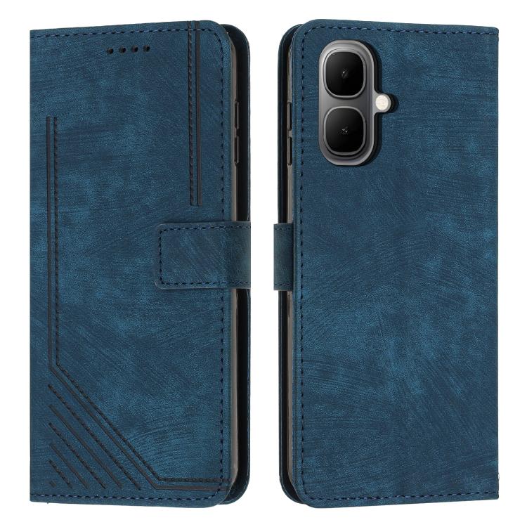 Custodia per telefono in pelle con motivo a righe Skin Feel con cordino, For Infinix Smart 10 4G, For Infinix GT 30 Pro, For Infinix Note 50s, For Infinix Note 50x