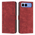Custodia per telefono in pelle con motivo a righe Skin Feel con cordino, For Infinix Hot 60 4G / Hot 60i 4G, For Infinix Hot 60 Pro+ 4G, For Infinix Hot 60 Pro 4G, For Infinix Smart 10 Plus 4G