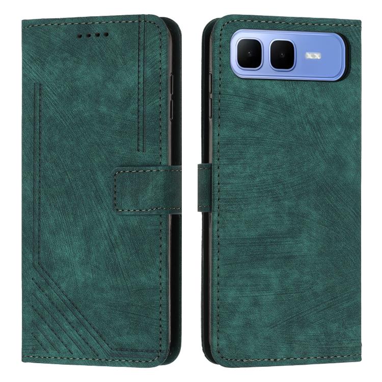 Custodia per telefono in pelle con motivo a righe Skin Feel con cordino, For Infinix Hot 60 4G / Hot 60i 4G, For Infinix Hot 60 Pro+ 4G, For Infinix Hot 60 Pro 4G, For Infinix Smart 10 Plus 4G