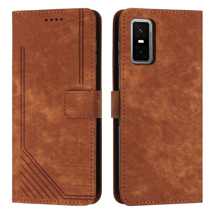 Custodia per telefono in pelle con motivo a righe Skin Feel con cordino, For Infinix Smart 10 4G, For Infinix GT 30 Pro, For Infinix Note 50s, For Infinix Note 50x