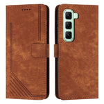 Custodia per telefono in pelle con motivo a righe Skin Feel con cordino, For Infinix Hot 60 4G / Hot 60i 4G, For Infinix Hot 60 Pro+ 4G, For Infinix Hot 60 Pro 4G, For Infinix Smart 10 Plus 4G