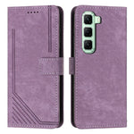 Custodia per telefono in pelle con motivo a righe Skin Feel con cordino, For Infinix Hot 70 5G, For Infinix Note Edge 5G, For Infinix Smart 20 4G, For Infinix Note 60 / 60 Pro 5G