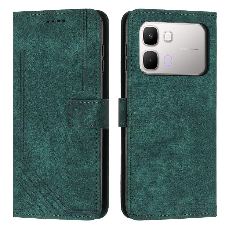 Custodia per telefono in pelle con motivo a righe Skin Feel con cordino, For Infinix Hot 70 5G, For Infinix Note Edge 5G, For Infinix Smart 20 4G, For Infinix Note 60 / 60 Pro 5G