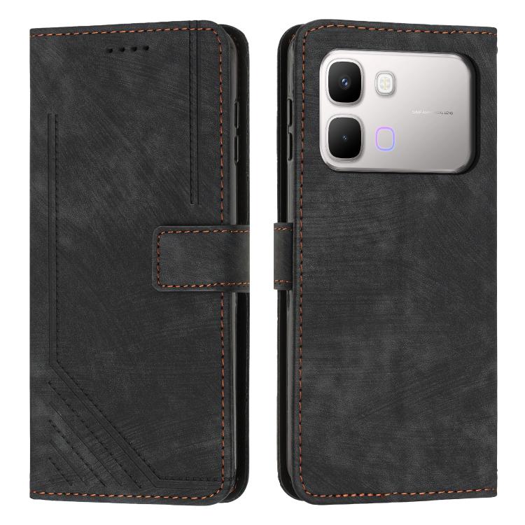 Custodia per telefono in pelle con motivo a righe Skin Feel con cordino, For Infinix Hot 70 5G, For Infinix Note Edge 5G, For Infinix Smart 20 4G, For Infinix Note 60 / 60 Pro 5G