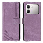 Custodia per telefono in pelle con motivo a righe Skin Feel con cordino, For Infinix Hot 70 5G, For Infinix Note Edge 5G, For Infinix Smart 20 4G, For Infinix Note 60 / 60 Pro 5G