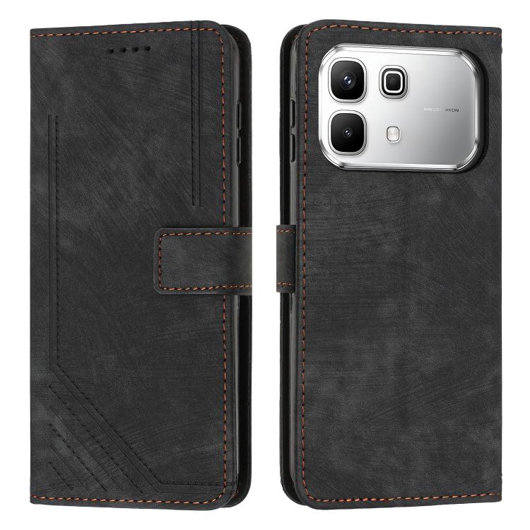 Custodia per telefono in pelle con motivo a righe Skin Feel con cordino, For Infinix Hot 70 5G, For Infinix Note Edge 5G, For Infinix Smart 20 4G, For Infinix Note 60 / 60 Pro 5G