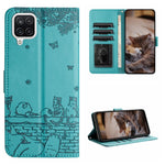 Custodia portafoglio in pelle con motivo gatto per Samsung Galaxy