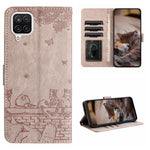 Custodia portafoglio in pelle con motivo gatto per Samsung Galaxy