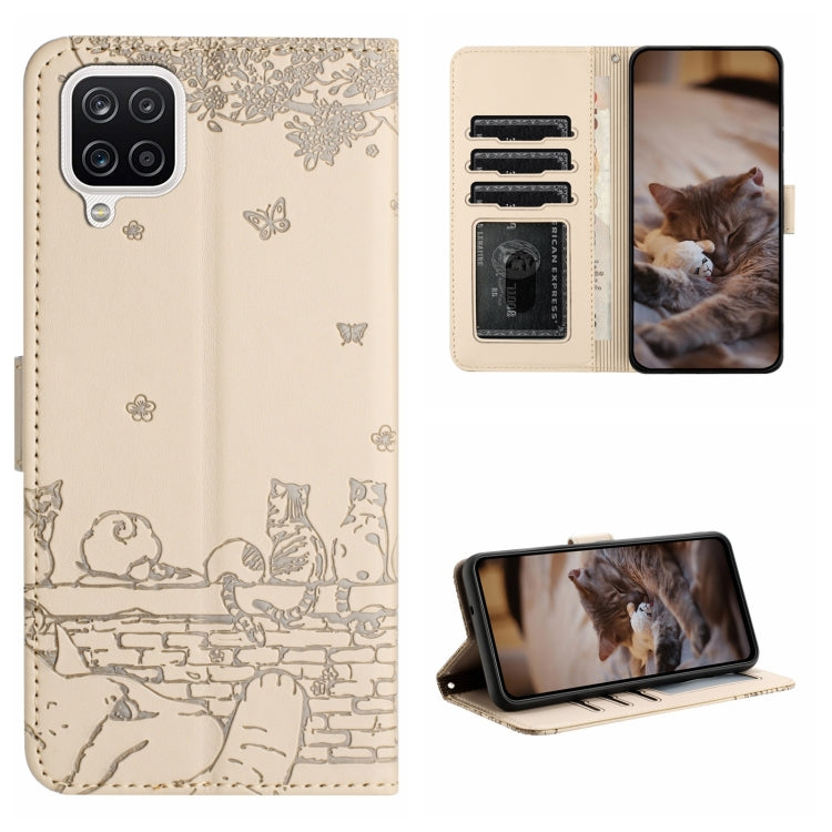 Custodia portafoglio in pelle con motivo gatto per Samsung Galaxy
