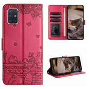 Custodia portafoglio in pelle con motivo gatto per Samsung Galaxy