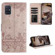 Custodia portafoglio in pelle con motivo gatto per Samsung Galaxy