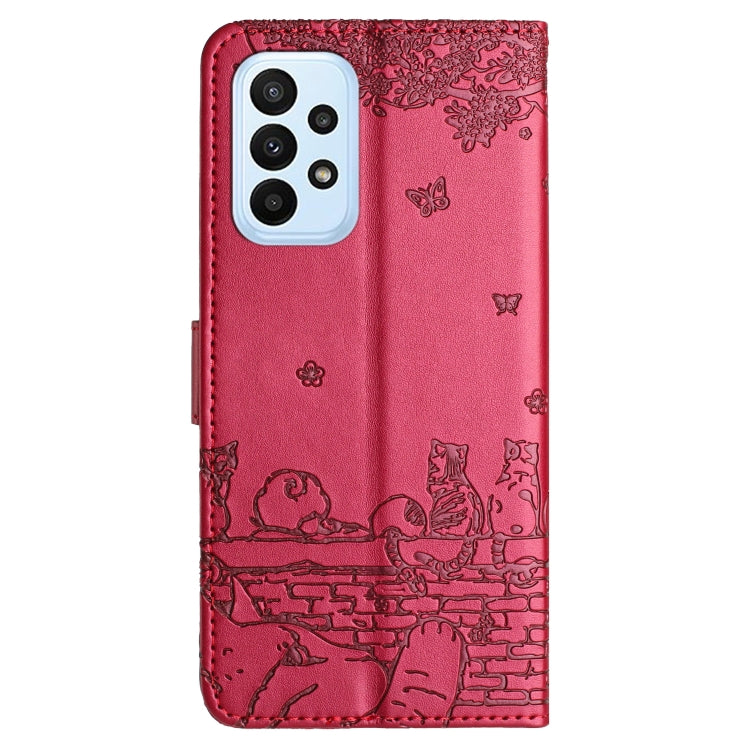 Custodia portafoglio in pelle con motivo gatto per Samsung Galaxy