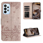Custodia portafoglio in pelle con motivo gatto per Samsung Galaxy