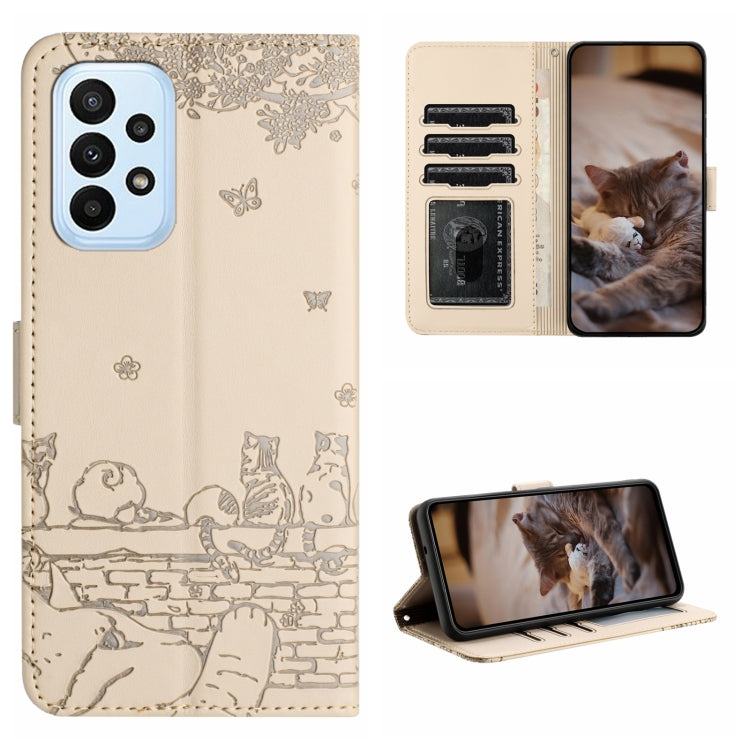 Custodia portafoglio in pelle con motivo gatto per Samsung Galaxy