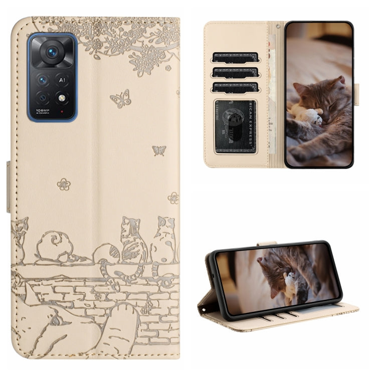 Custodia portafoglio in pelle con motivo gatto per Xiaomi