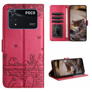 Custodia per telefono in pelle con motivo in rilievo di gatto con cordino, For Xiaomi Poco M4 Pro 4G, For Xiaomi Poco X4 Pro 5G
