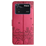 Custodia per telefono in pelle con motivo in rilievo di gatto con cordino, For Xiaomi Poco M4 Pro 4G, For Xiaomi Poco X4 Pro 5G