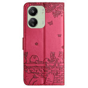 Custodia per telefono in pelle con motivo in rilievo di gatto con cordino, For Xiaomi Redmi 13C 4G/5G/13R 5G, For Xiaomi Redmi Note 13 5G, For Xiaomi Redmi Note 13 Pro+, For Xiaomi Redmi Note 13 Pro 5G