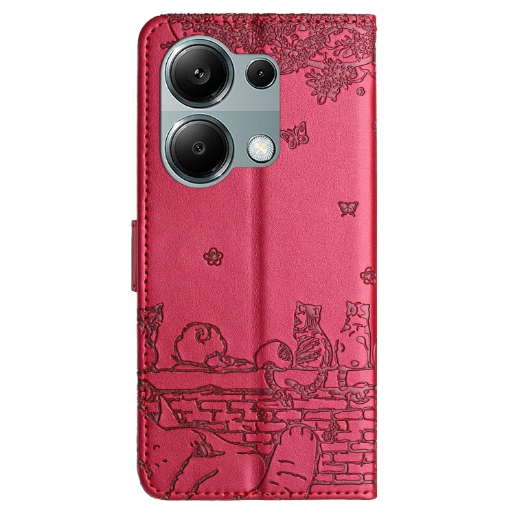 Custodia portafoglio in pelle con motivo gatto per Xiaomi Poco M6
