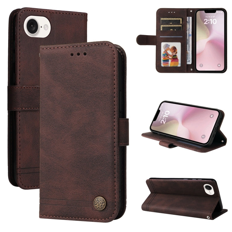 Custodia in pelle Skin Feel per iPhone 16 compatibile