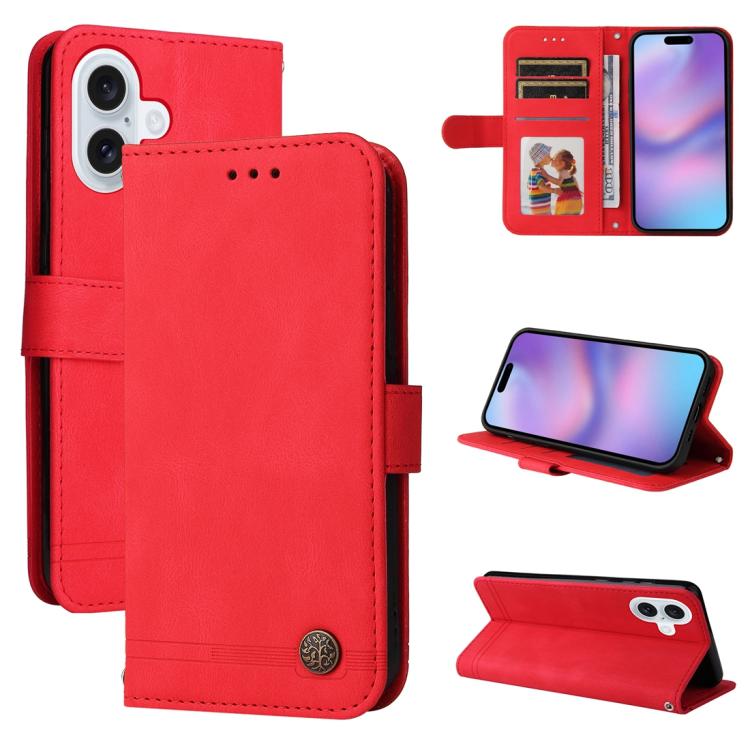 Custodia in pelle Skin Feel per iPhone 16 compatibile