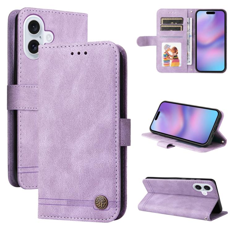 Custodia in pelle Skin Feel per iPhone 16 compatibile