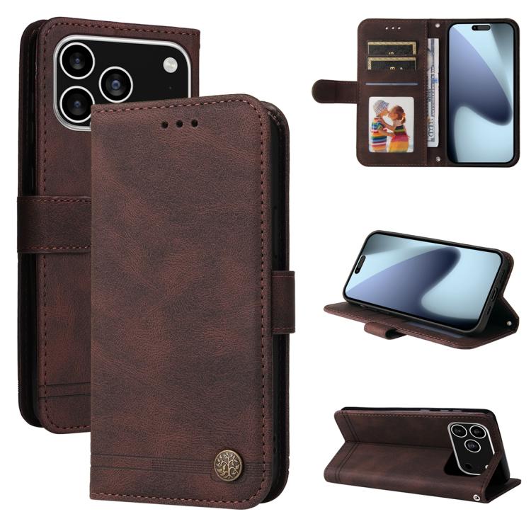 Custodia in pelle Skin Feel per iPhone 16 compatibile