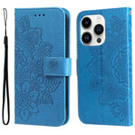 Custodia portafoglio in pelle goffrata per iPhone 16