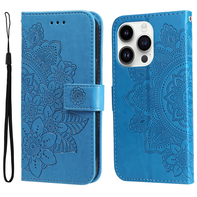 Custodia portafoglio in pelle goffrata per iPhone 16