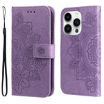 Custodia portafoglio in pelle goffrata per iPhone 16