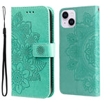 Custodia portafoglio in pelle goffrata per iPhone 16