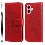 Custodia portafoglio in pelle goffrata per iPhone 16