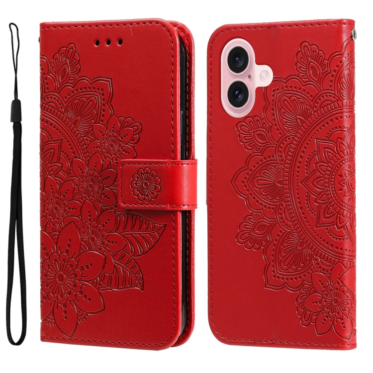 Custodia portafoglio in pelle goffrata per iPhone 16