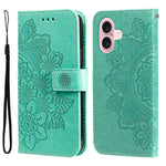 Custodia portafoglio in pelle goffrata per iPhone 16