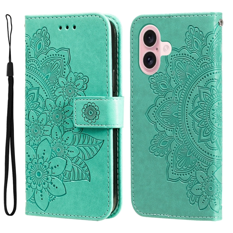 Custodia portafoglio in pelle goffrata per iPhone 16